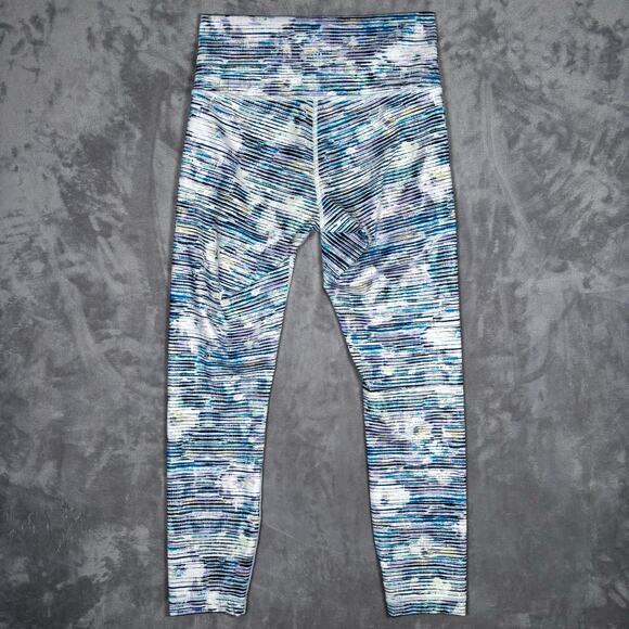 Lululemon Crop Leggings Blue Multicolor Abstract Size 8 - Picture 3 of 4